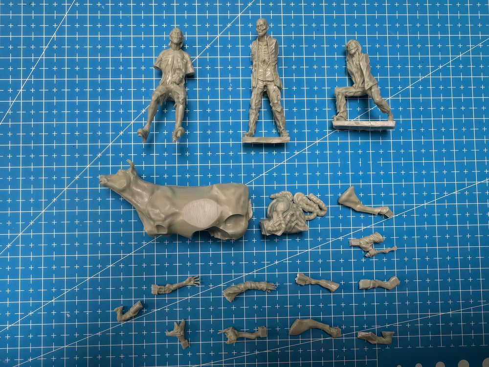 1/35 WWII German Infantry Squad in Combat, 5 Figures, Resin Model Figure Kit, Unassembled and Unpainted