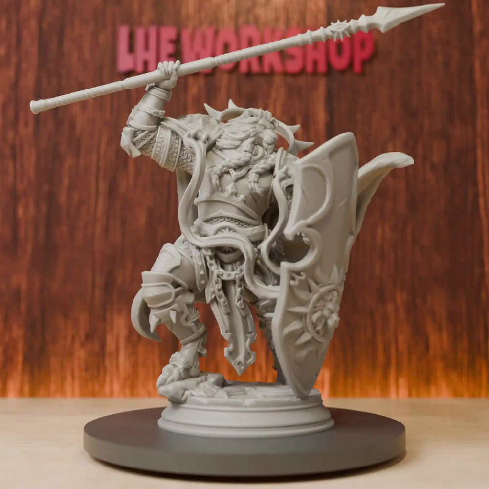 75mm Leonin Sun Paladin, Resin Model Figure Kit, Fantasy Theme, Unassembled and Unpainted