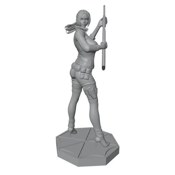 1/24 Archer Woman with Drawn Bow, Resin Model Figure Kit, Fantasy Theme, Unassembled and Unpainted