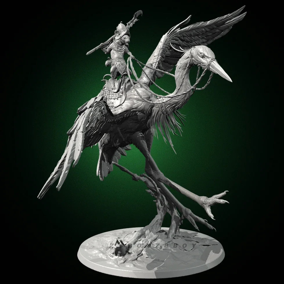 165mm Dark Fantasy Warriors & Beasts, 5 Figures, Resin Model Figure Kit, Fantasy Theme, Unassembled and Unpainted