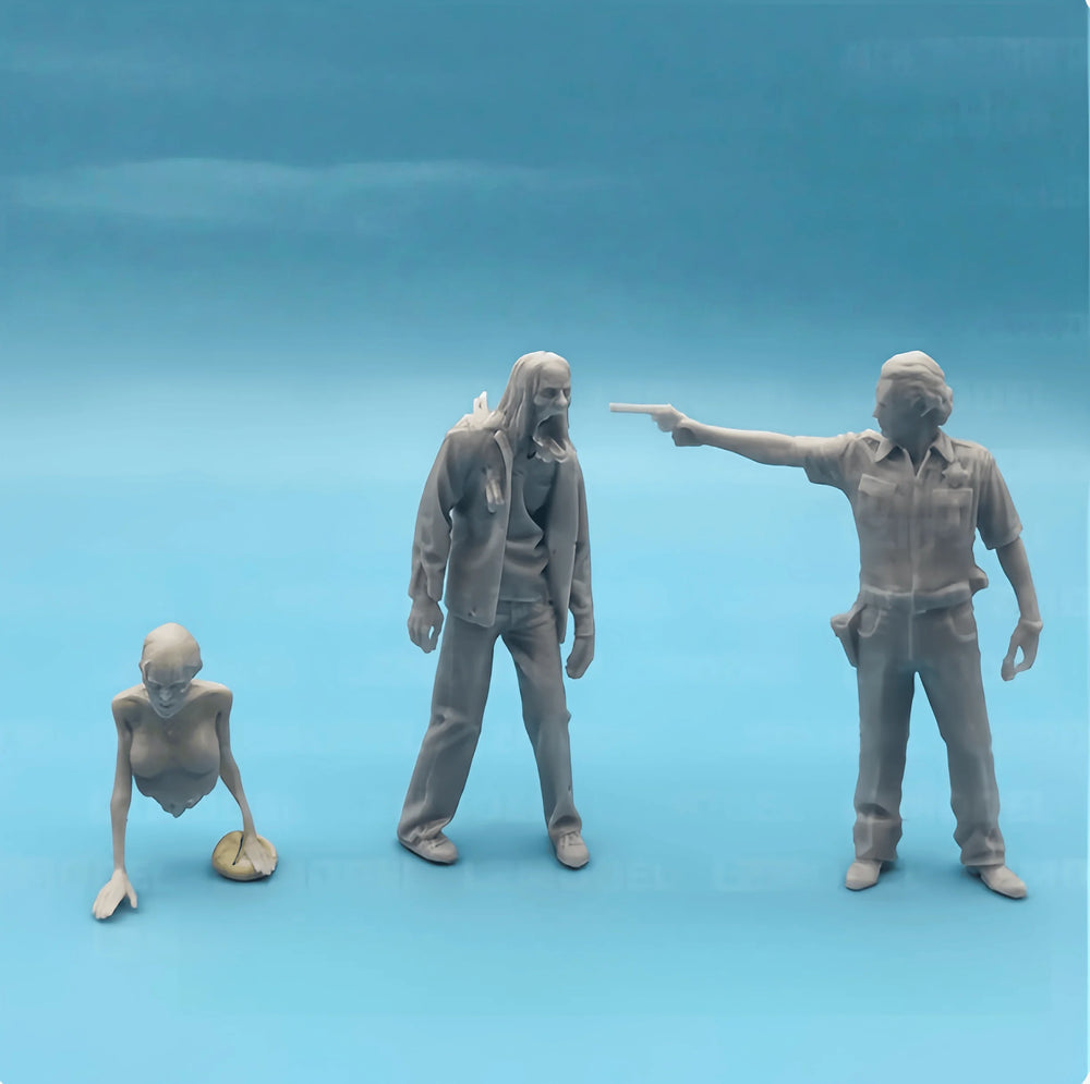 75mm Modern Walking Dead Zombies, 8 Figures, Resin Model Figure Kit, Unassembled and Unpainted