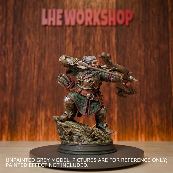 75mm Medieval Dwarf Archer Ranger, Resin Model Figure Kit, Unassembled and Unpainted