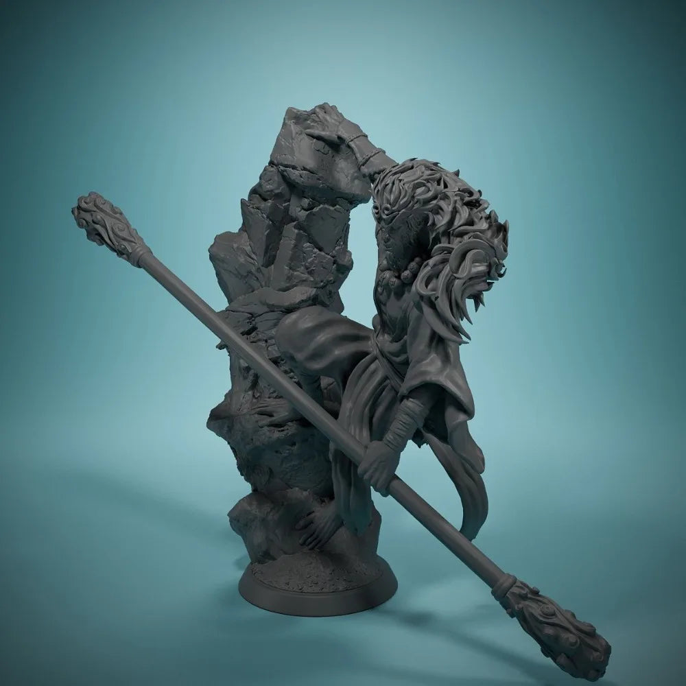 65mm Wukong Monkey King, Resin Model Figure Kit, Mythology Theme, Unassembled and Unpainted