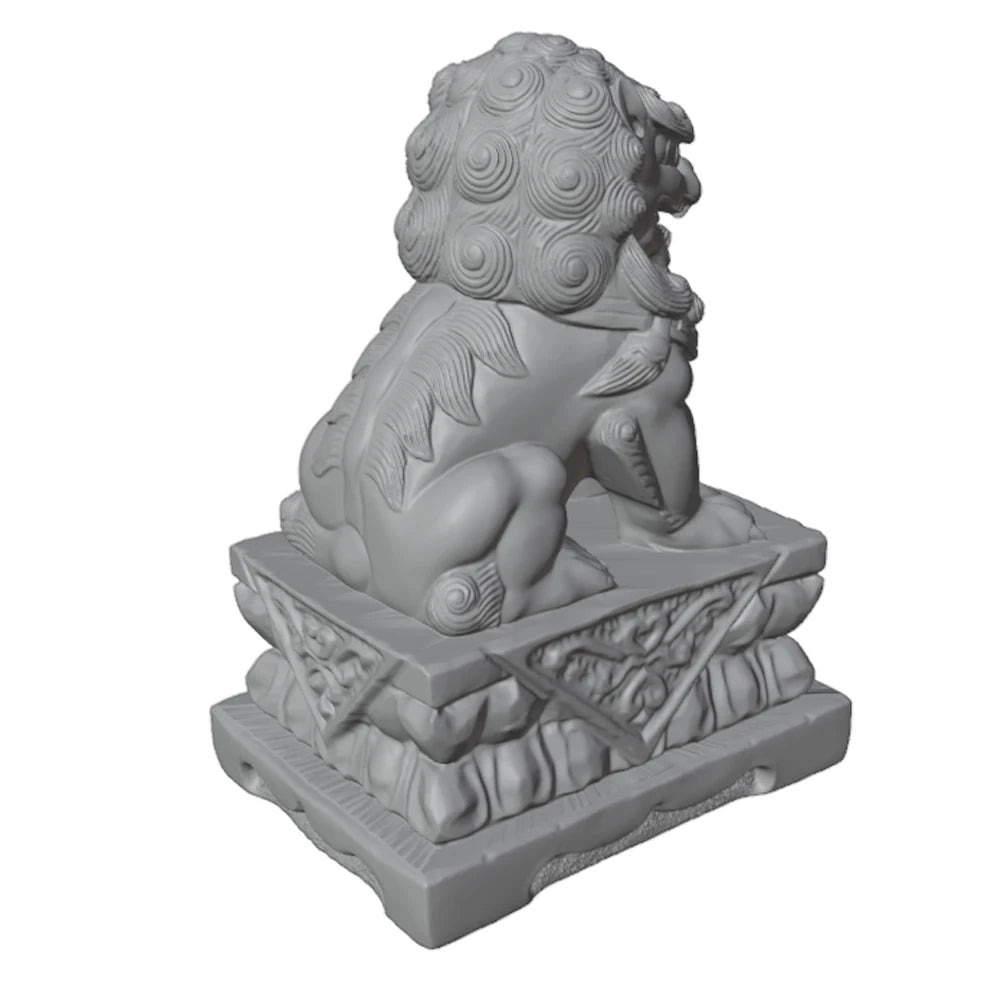 45mm Asian Guardian Lions (Foo Dogs), 5 Figures, Resin Model Figure Kit, Wildlife Theme, Unassembled and Unpainted