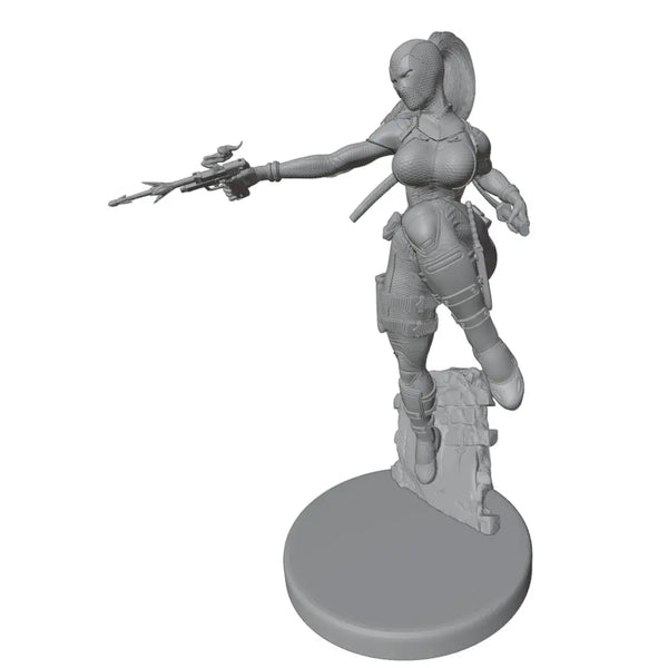75mm Armored Commando with Rifle and Katana, Resin Model Figure Kit, Anime Theme, Unassembled and Unpainted