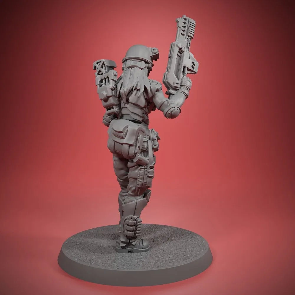 32mm Tactical Soldier, Resin Model Figure Kit, Sci-Fi Theme, Unassembled and Unpainted