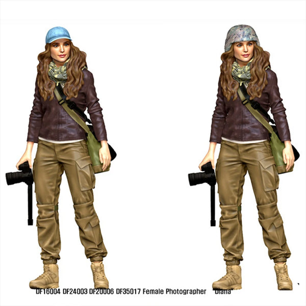 1/16 Modern Female Photographer, Resin Model Figure Kit, Historical Theme, Unassembled and Unpainted