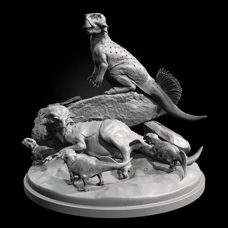 100mm Jurassic Prehistoric Creatures, 10 Figures, Resin Model Diorama Kit, Wildlife Theme, Unassembled and Unpainted
