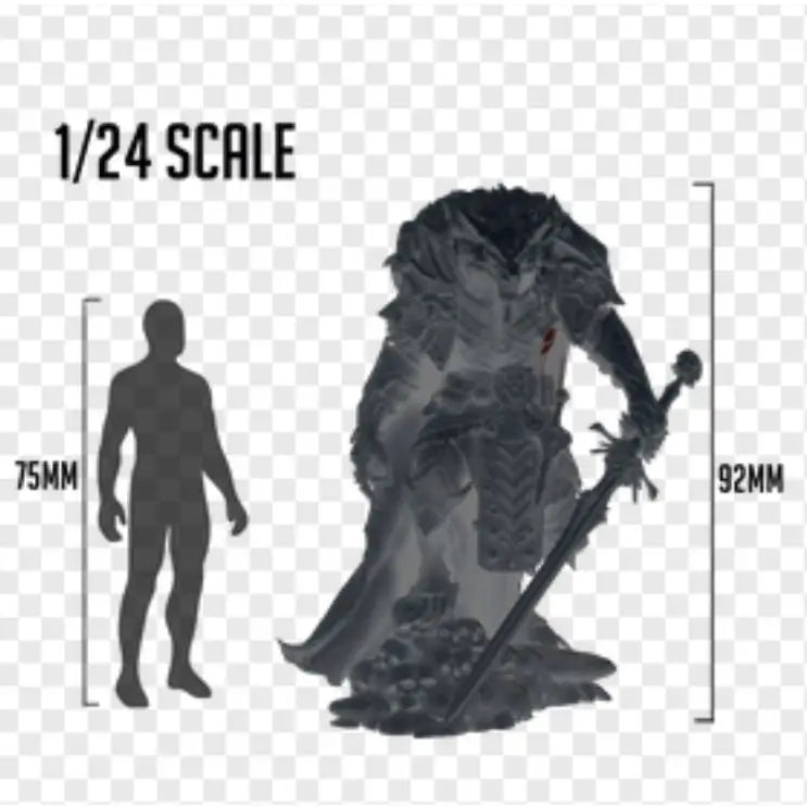 1/24 Dark Fantasy Armored Warrior, Resin Model Figure Kit, Fantasy Theme, Unassembled and Unpainted