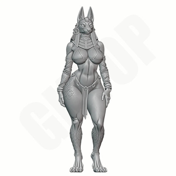 1/24 Egyptian Anubis Priestess, Resin Model Figure Kit, Mythology Theme, Unassembled and Unpainted