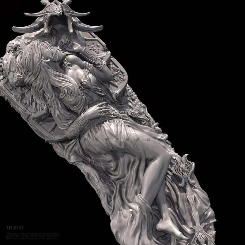 90mm Fallen Princess Demon, 3 Figures, Resin Model Figure Kit, Fantasy Theme, Unassembled and Unpainted