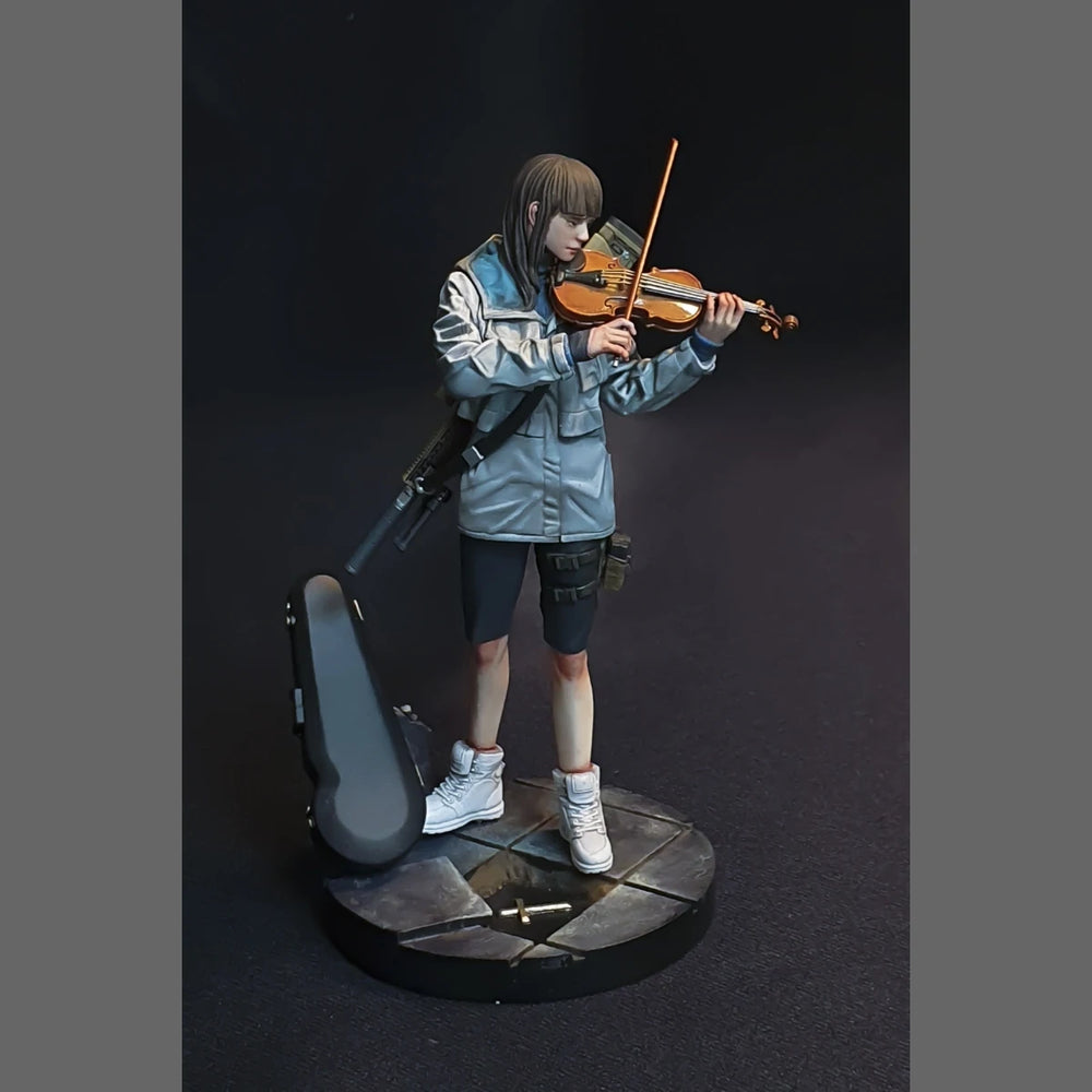 1/20 Female Musician with Violin, Resin Model Figure Kit, Anime Theme, Unassembled and Unpainted