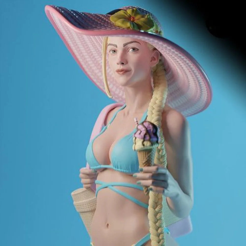 Summer Swimsuit Beauty, Resin Model Figure Kit, Unassembled and Unpainted