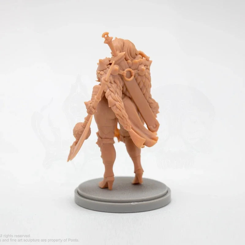 30mm Armored Warrior, Resin Model Figure Kit, Fantasy Theme, Unassembled and Unpainted