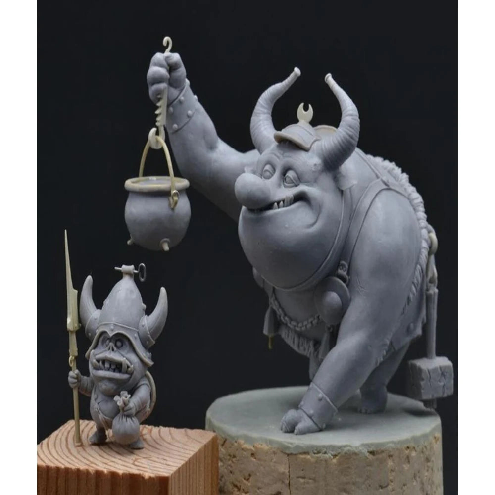 1/32 Demon & Devil Creatures, 4 Figures, Resin Model Diorama Kit, Fantasy Theme, Unassembled and Unpainted