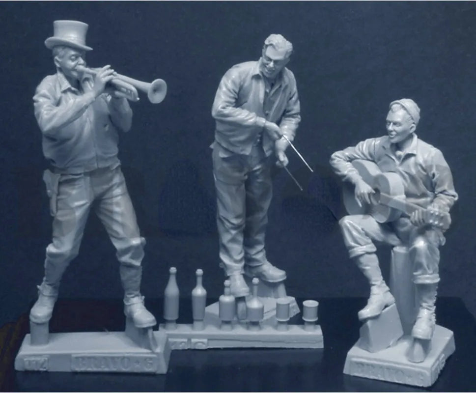 1/35 WWII American Tank Musicians, 3 Figures, Resin Model Figure Kit, Unassembled and Unpainted