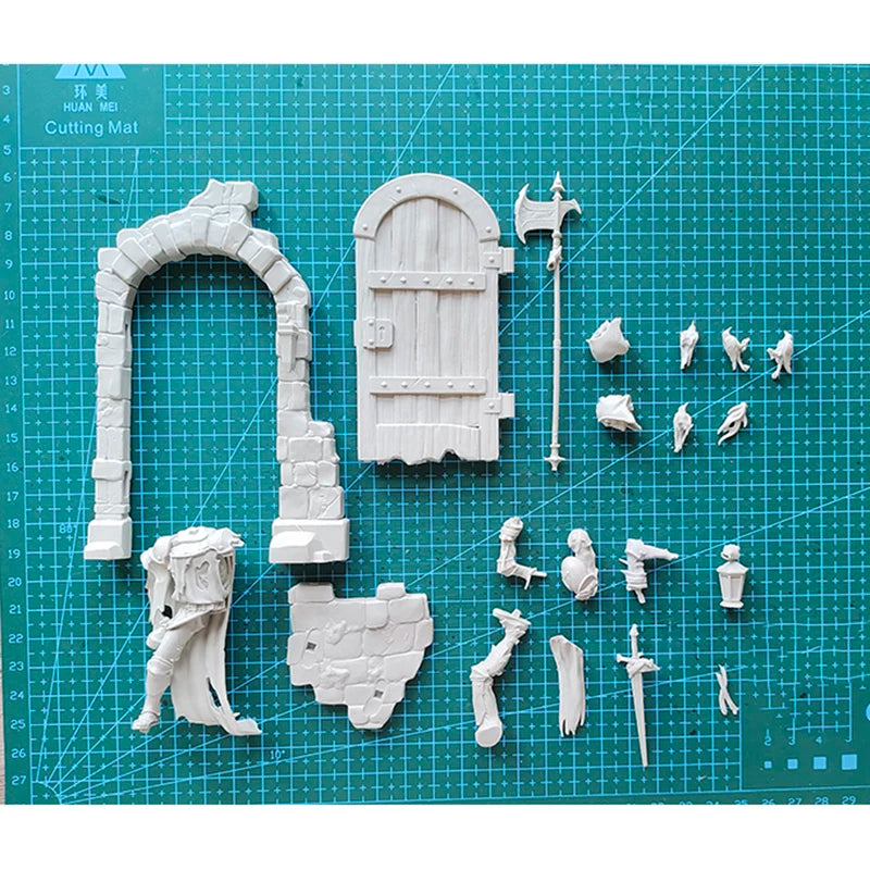 1/24 Medieval Fantasy Skeleton, Resin Model Diorama Kit, Unassembled and Unpainted