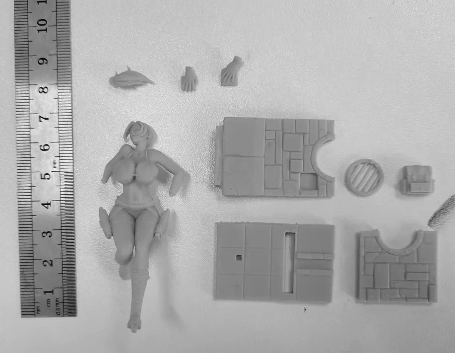 1/24 Pin-up Bikini Girl, Resin Model Figure Kit, Unassembled and Unpainted