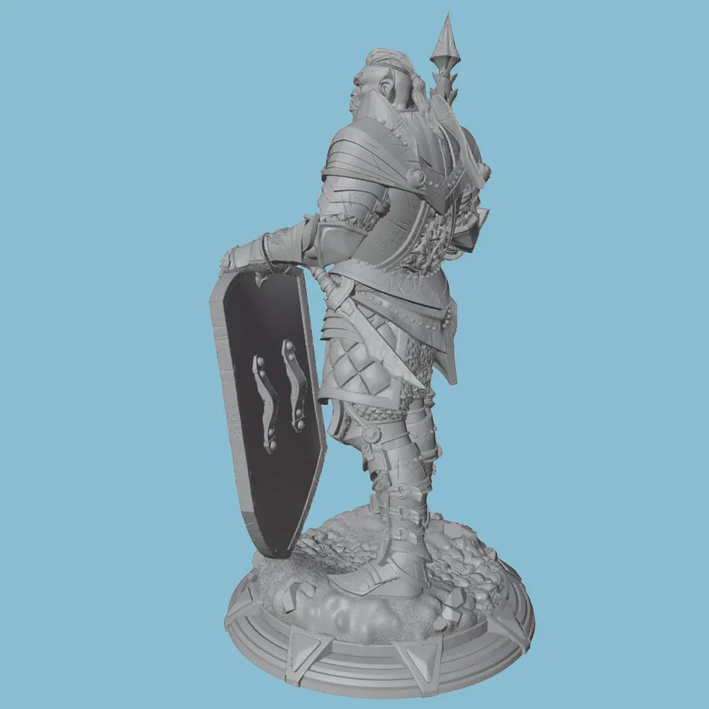 75mm Medieval Fantasy Knight Warrior, Resin Model Figure Kit, Unassembled and Unpainted