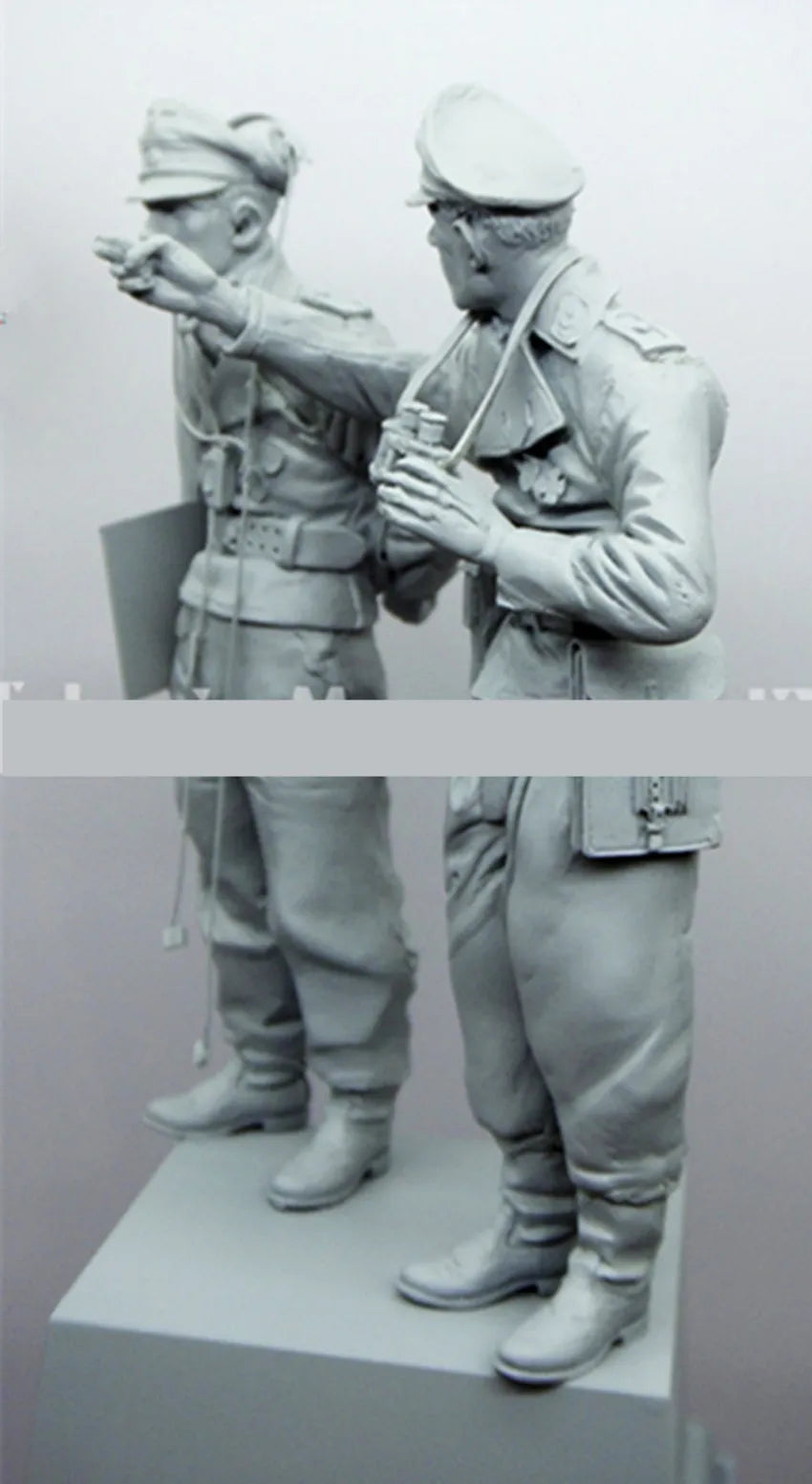 1/16 WWII German Officers & Soldiers, 3 Figures, Resin Model Figure Kit, Unassembled and Unpainted