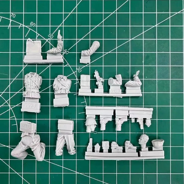 1/35 WWII US Marines Squad Mixed Poses, 11 Figures, Resin Model Figure Kit, Unassembled and Unpainted