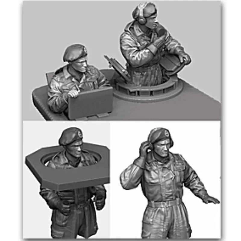 1/35 WWII British Infantry Squad in Combat Poses, 5 Figures, Resin Model Figure Kit, Unassembled and Unpainted