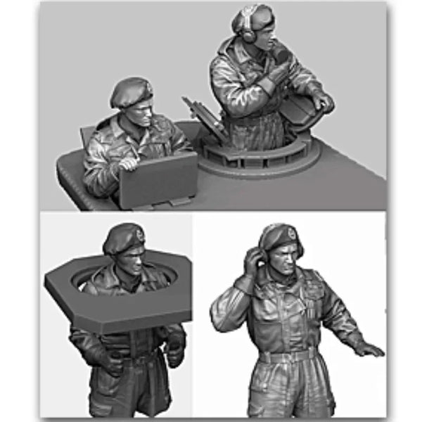 1/35 WWII British Infantry Squad in Combat Poses, 5 Figures, Resin Model Figure Kit, Unassembled and Unpainted