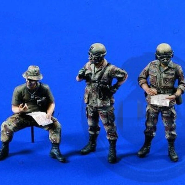 1/35 WWII American Tank Crew M4 Sherman, 3 Figures, Resin Model Figure Kit, Unassembled and Unpainted