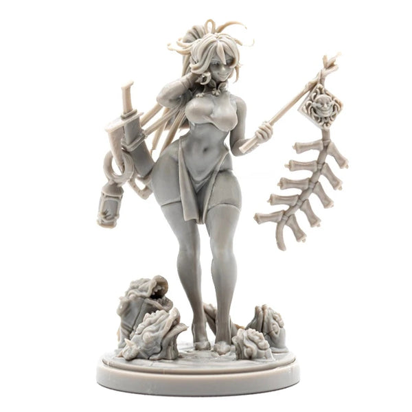 38mm Goddess Warrior with Ornate Armor, 2 Figures, Resin Model Figure Kit, Fantasy Theme, Unassembled and Unpainted