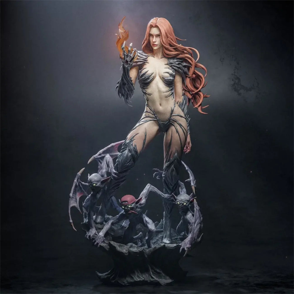 190mm Devil Girl Witch, Resin Model Figure Kit, Fantasy Theme, Unassembled and Unpainted
