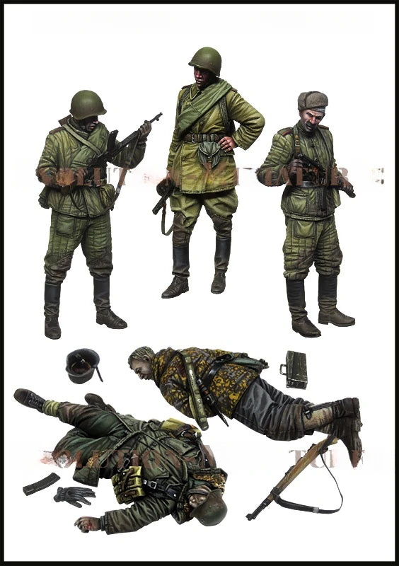 1/35 Modern Infantry Squad in Tactical Assault, 5 Figures, Resin Model Figure Kit, Unassembled and Unpainted