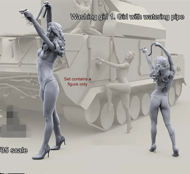 1/35 Female Bathing, Resin Model Figure Kit, Unassembled and Unpainted