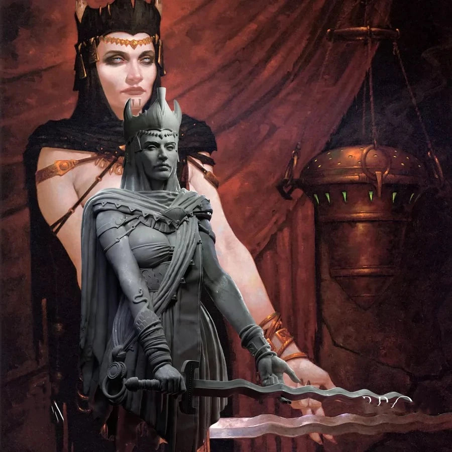 1/12 Dark Fantasy Female Warrior, Resin Model Bust Kit, Fantasy Theme, Unassembled and Unpainted