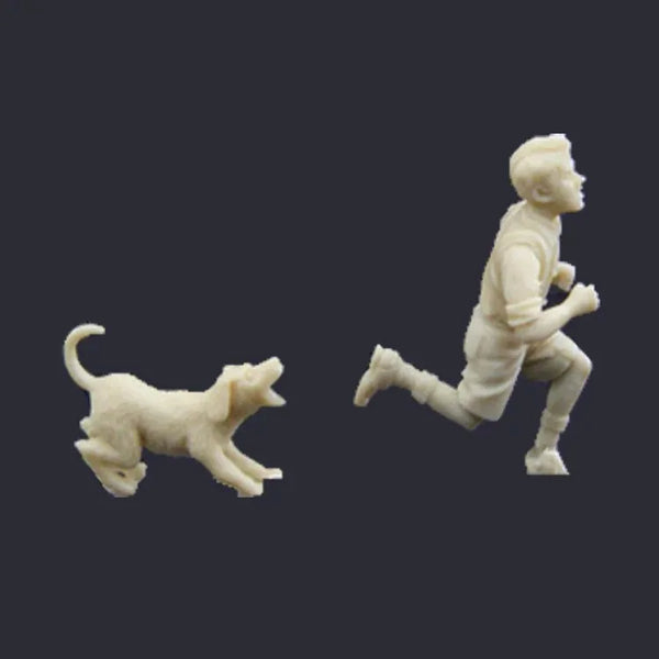 1/35 With Cat, 2 Figures, Resin Model Figure Kit, Wildlife Theme, Unassembled and Unpainted