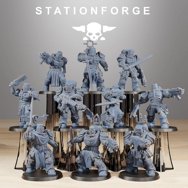 32mm Religious Zealots, 20 Figures, Resin Model Figure Kit, Sci-Fi Theme, Unassembled and Unpainted
