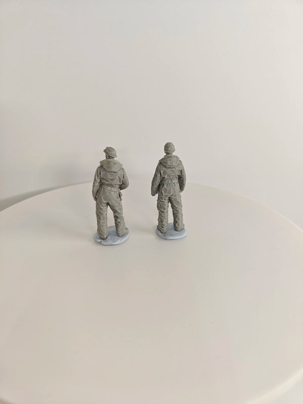 1/35 WWII German Infantry with Rifles, 4 Figures, Resin Model Figure Kit, Unassembled and Unpainted