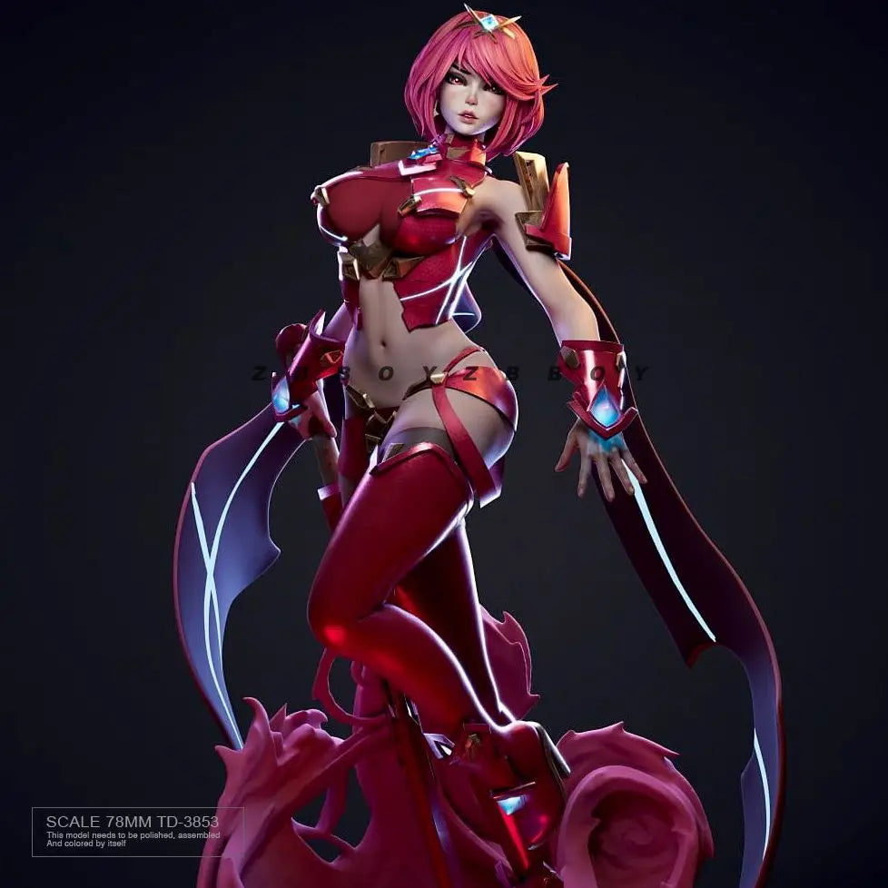 78mm Female Warrior with Staff, Resin Model Figure Kit, Fantasy Theme, Unassembled and Unpainted