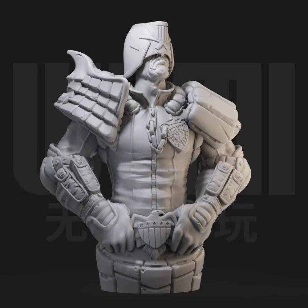100mm Judge Dredd, Resin Model Bust Kit, Sci-Fi Theme, Unassembled and Unpainted
