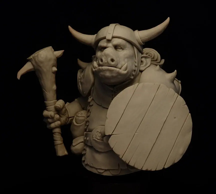 1/12 Dark Fantasy Demon Warrior, Resin Model Bust Kit, Fantasy Theme, Unassembled and Unpainted
