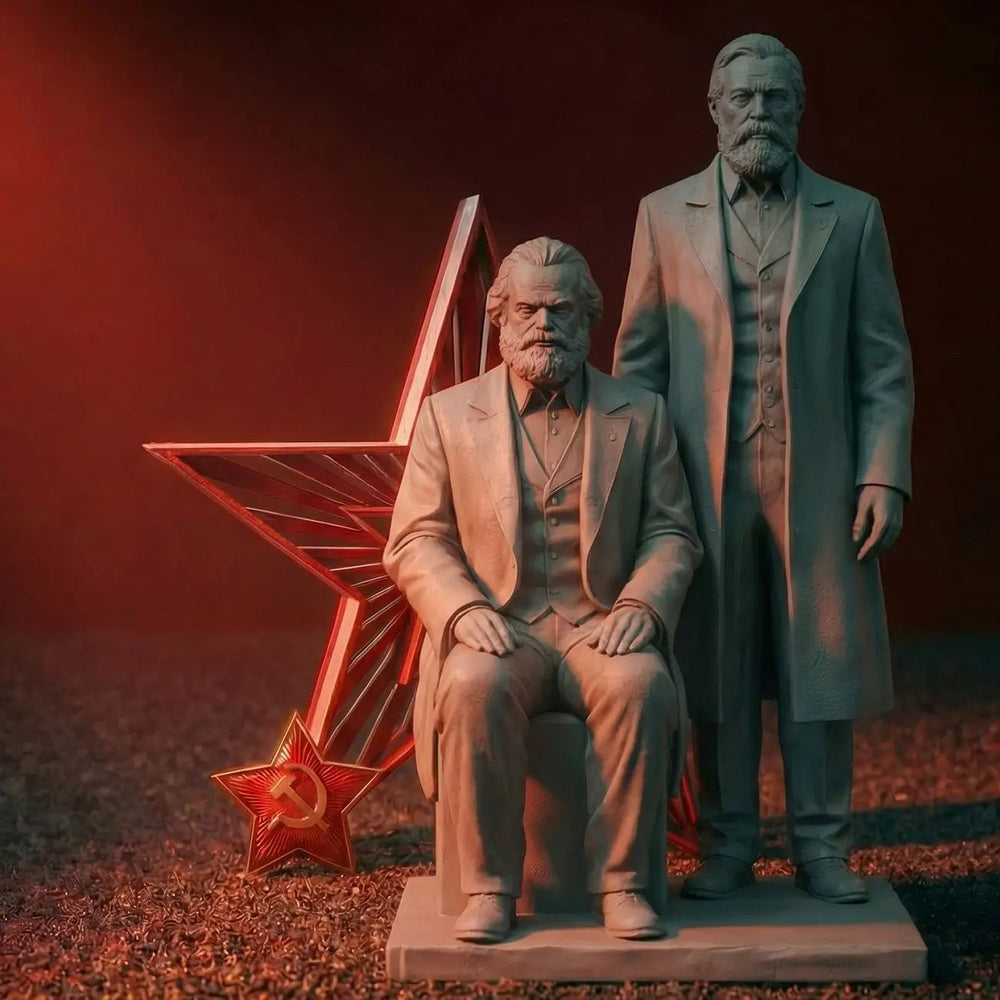 160mm 19th Century Marx & Engels, 2 Figures, Resin Model Figure Kit, Historical Theme, Unassembled and Unpainted