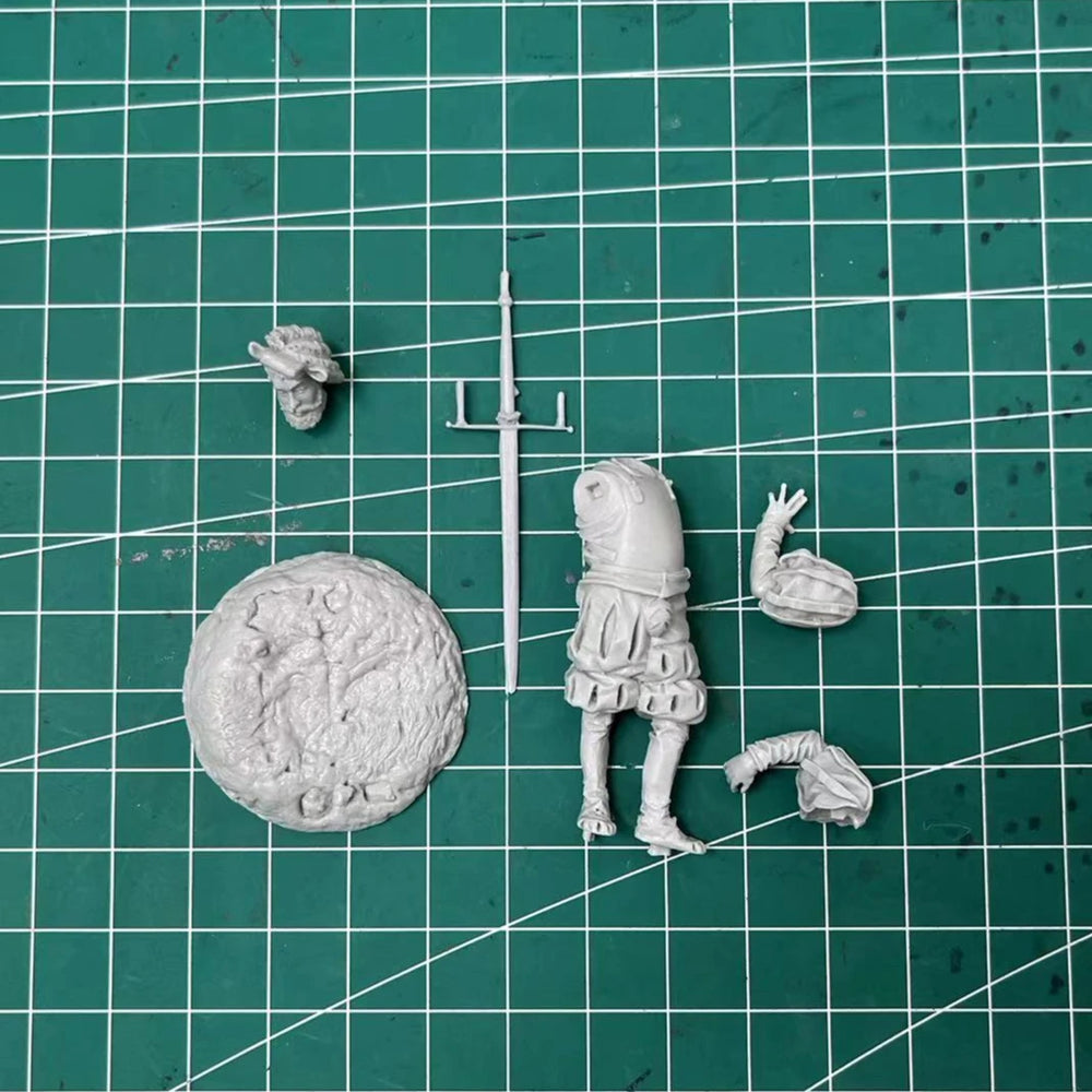 54mm Napoleonic French Cossack Officer with Spear, Resin Model Figure Kit, Unassembled and Unpainted
