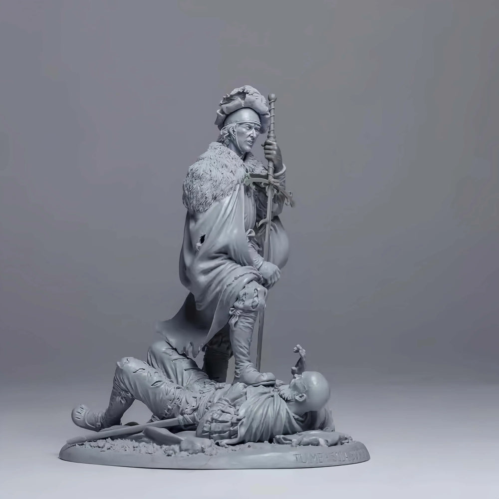 1/24 Fur-Trimmed Female Warrior with Goggles, 2 Figures, Resin Model Figure Kit, Fantasy Theme, Unassembled and Unpainted