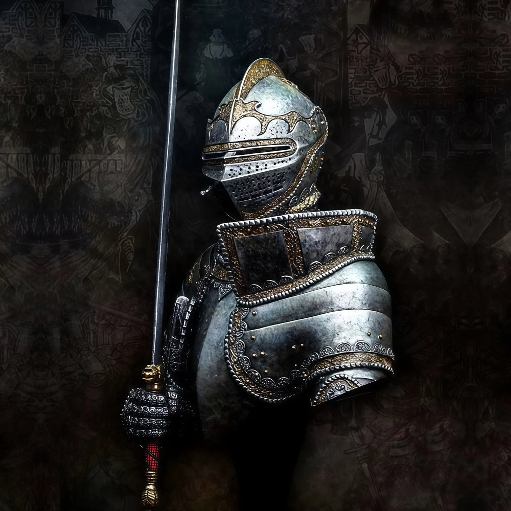 1/10 Medieval Knight with Blonde Curls in Armor, Resin Model Bust Kit, Unassembled and Unpainted