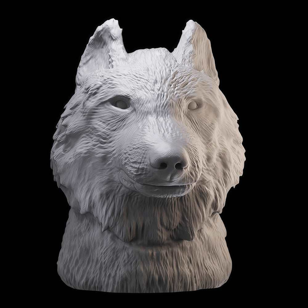 1/10 Wolf Head, Resin Model Bust Kit, Wildlife Theme, Unassembled and Unpainted