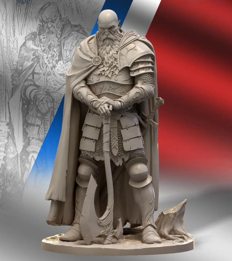 1/24 Medieval Viking Chieftain with Long Beard and Cloak, Resin Model Figure Kit, Unassembled and Unpainted