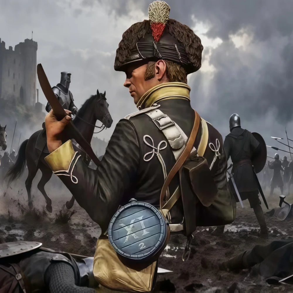 1/9 Napoleonic Cavalry Officer, Resin Model Bust Kit, Unassembled and Unpainted