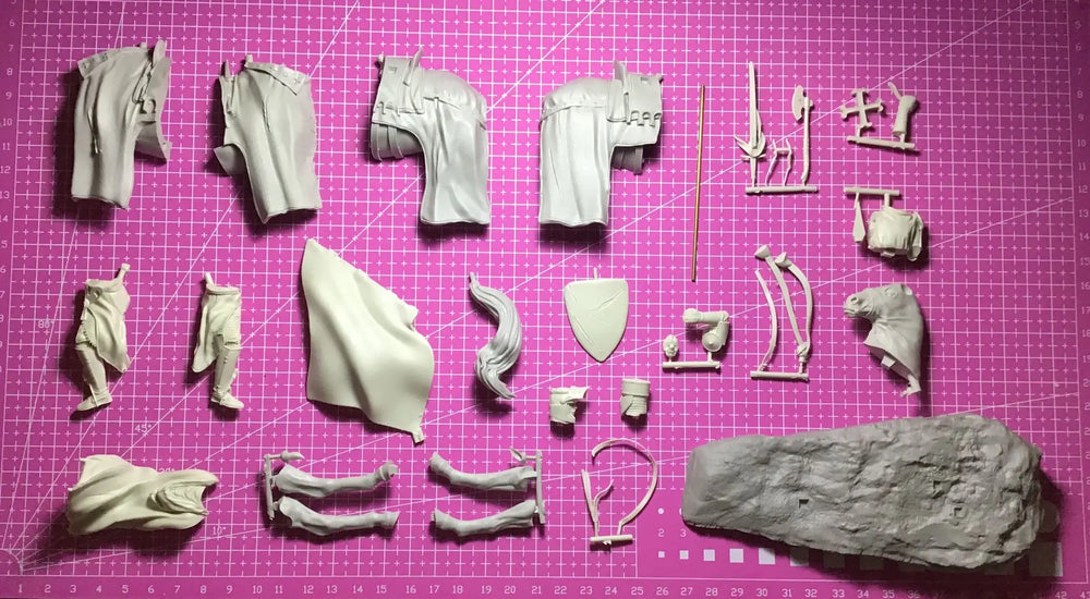 1/24 Napoleonic Cavalry Officers, 4 Figures, Resin Model Figure Kit, Unassembled and Unpainted