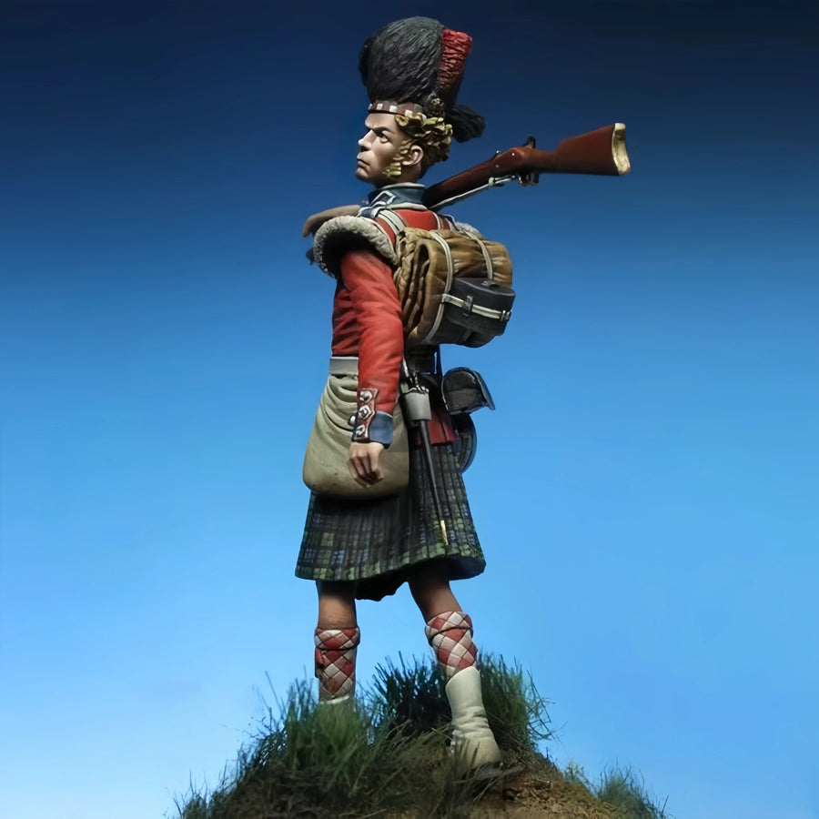 Napoleonic British Highland Regiment Soldier with Musket 1/32 Resin Figure Kit - resin model view 2