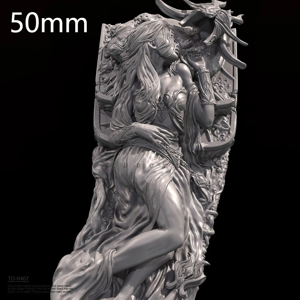 90mm Fallen Princess Demon, 3 Figures, Resin Model Figure Kit, Fantasy Theme, Unassembled and Unpainted