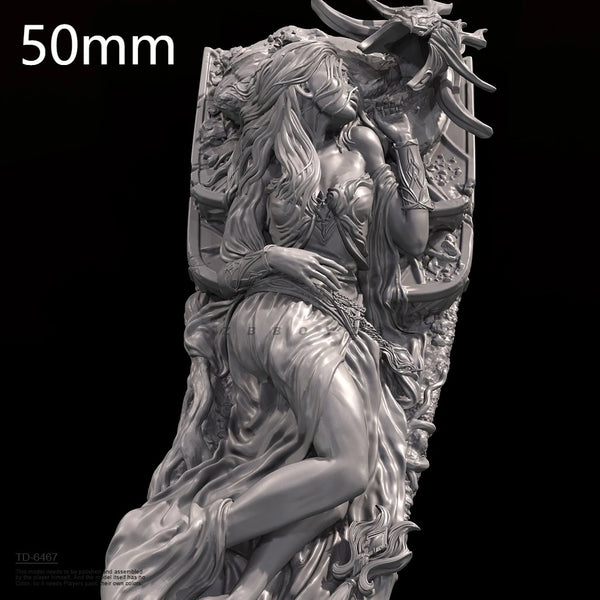 90mm Fallen Princess Demon, 3 Figures, Resin Model Figure Kit, Fantasy Theme, Unassembled and Unpainted